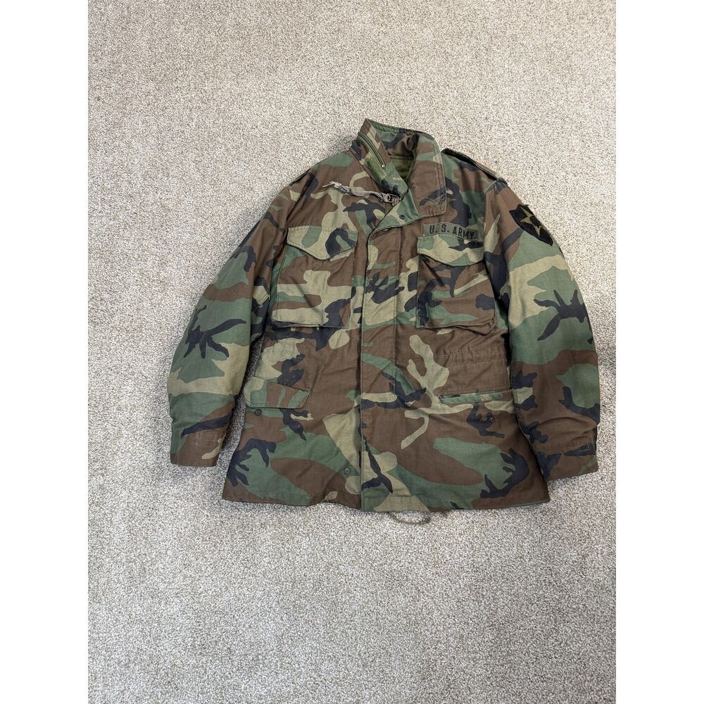 Vintage Winfield Mfg Co Jacket Mens S Woodland Camo Cold Weather Military Field